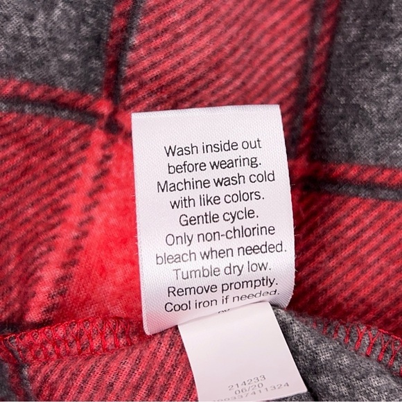 XL SONOMA RED BLACK FLEECE PLAID FLANNEL CASUAL COZY LONG SLEEVE WOMENS - Picture 12 of 12